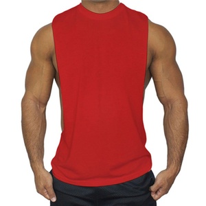 Camiseta sin mangas para hombre, cómoda y transpirable, de poliéster/algodón, para fitness, con estampado en relieve y bordado 3D, personalizable. - Product Image 1