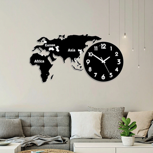 Horloge murale décorative silencieuse de style contemporain pour salon, grande taille 120x55 cm, avec lumière LED nocturne, nature morte, livraison directe - Product Image 6