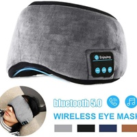 Antifaz para Dormir de Terciopelo de Algodón con Bluetooth, Audífonos 3D Inalámbricos con Cancelación de Ruido, Audífonos Suaves y Elásticos con Música