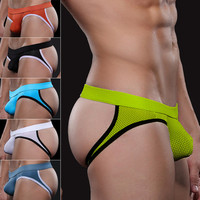 String en polyester taille basse sexy avec pochette jockstrap en tissu respirant confortable pour adultes pour hommes