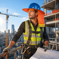 Protector de Cuello para Casco con Cierre de Gancho y Bucle, Cubierta de Malla Plegable para Trabajos de Servicio en Campo