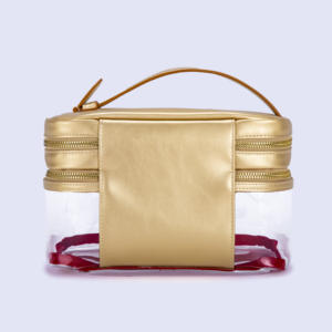 Bolsa de Cosméticos Personalizada MINFUNG de PU, Doble Capa, Ventana Transparente, Impermeable, Bolsillo para Guardar <span class=keywords><strong>Brochas</strong></span> de <span class=keywords><strong>Maquillaje</strong></span>, Bolsa de <span class=keywords><strong>Maquillaje</strong></span> para Mujer - Product Image 4