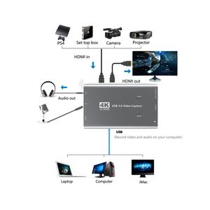 Capturadora de Video <span class=keywords><strong>USB</strong></span> 3.0 a HD 4K con Salida de Audio MP4, Salida de Micrófono, Hub para Transmisión en Vivo de Juegos, Carcasa Metálica, Garantía de 12 Meses - Product Image 6