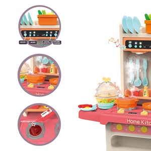 Juguetes de cocina para niñas, juego de simulación, juego de cocina, juego de niebla pulverizadora, 65 Uds. - Product Image 4