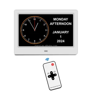 PROS neue Vision 24 Alarm automatische Verdunkelung 12/24H extra groß 7 Zoll digitaler Tagskalender-Uhr Datum Zeit Demenz-Uhren für Ältere Menschen