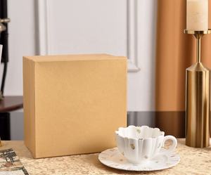 Service à thé européen en porcelaine fine, motif floral frais, minimaliste, écologique, blanc - Product Image 3