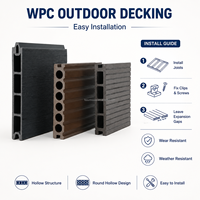 Plancher extérieur antidérapant en WPC, surface brossée, terrasse en composite bois-plastique, planche de terrasse légère