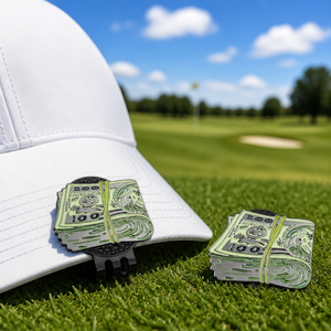 Marqueur de balle de <span class=keywords><strong>golf</strong></span> en émail souple avec clip de chapeau, design billet de 100 dollars, outil de divot magnétique en métal, cadeau fantaisie pour golfeur, vente en gros - Product Image 3