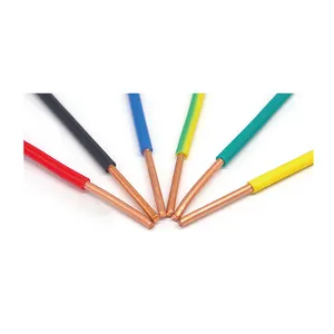 China Manufacturer Single Core 1.5 2.5mm Cable Pure Copper PVC insulation grounding cable types of electrical wires and cables