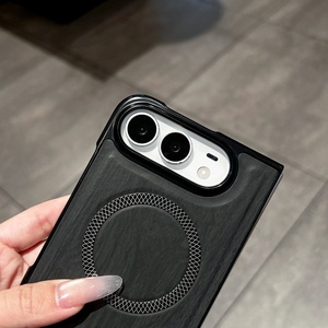 Étuis de téléphone portable en cuir PU à grain de bois personnalisé pour iPhone Duo, ultra fins, antichoc, protection rigide - Product Image 3
