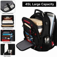 Tas Ransel Laptop 18.4 Inch Kapasitas Ekstra Besar Trendy Fashion dengan Ritsleting USB, Tahan Air, Multifungsi untuk Perjalanan