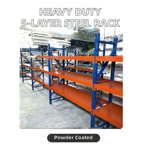 Warehouse Steel Electrostatic Powder Coated <b>Heavy</b> <b>Duty</b> Anti-Rust 5 Layer Storage Rack with Carton Packed Stacking <b>Shelves</b> - Product Image 2