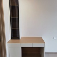 Table de toilette minimaliste en bois de pin massif avec miroir éclairé par LED amovible, design modulaire, salon, appartement, assemblé