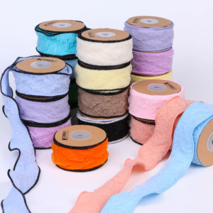 <span class=keywords><strong>Ruban</strong></span> de dentelle sergé Tulle froissé Nœud de coquillage Cadeau floral <span class=keywords><strong>Ruban</strong></span> d'écailles de poisson recyclé - Product Image 6