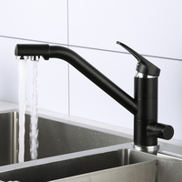 Robinet de cuisine en laiton 3-en-1 avec filtre, mélangeur d'eau pour évier de cuisine et utilisation en chambre, finition chromée, garantie 3 ans
