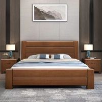 Lit en bois massif de Style chinois ingénierie unité unique moderne Simple Double personne boîte haute pression lit de rangement chambre principale