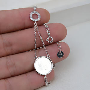 Bracelet en argent Mabei S925, design de cheveux en forme de pneu, fond plat solide, support pour perles de 13,8 à 14 mm, accessoires de bijouterie, composants, modèle - Product Image 2