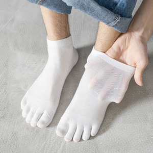 Five Toe Ankle <b>Socks</b> Cotton Breathable Solid Color For Daily Casual Wear <b>Black</b> White Gray Green Navy Blue - Product Image 2