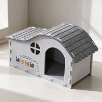 Lit pour chat en feutre, villa universelle pour chat toutes saisons, grotte pour animaux résistante à l'usure et sans peluches, niche semi-fermée pour chats et petits chiens OEM