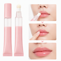 Tube de brillant à lèvres rose 5ml vide avec applicateur grand pinceau moelleux pour enfants, adolescents, marques indépendantes, logo personnalisé, fabricant