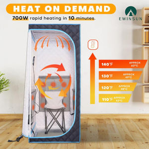 Tenda Sauna Inframerah Jauh Portabel yang Dapat Dilipat dengan Kursi, untuk Penggunaan di Rumah untuk Detoksifikasi, Pereda Nyeri Otot & Relaksasi - Product Image 6
