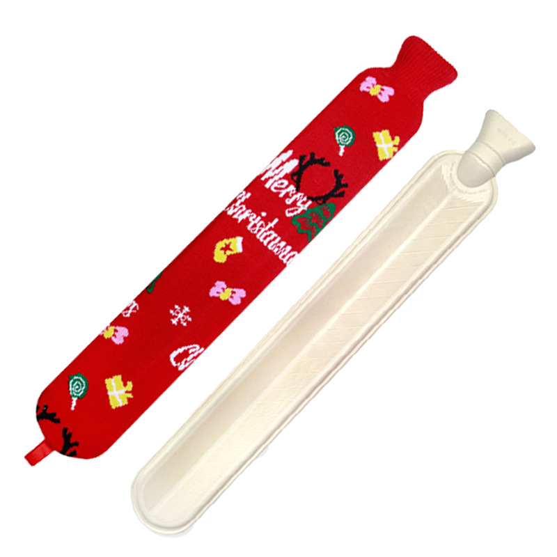 Ensemble de bouillotte tricotée de Noël rouge