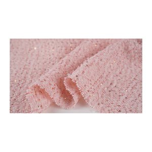 Tela Tweed de Primera Calidad Hecha en Corea, Malla Metálica Rosa, Tejido de Lujo, OEM y ODM, Textil Tejido Personalizado - Product Image 5