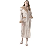 Peignoir de luxe thermique long pour homme et femme, grande taille, en jacquard double fil, à capuche, épais, pour automne et hiver