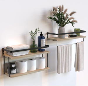 Mộc Mạc Trang Trí Năm Tầng Kim Loại Khung Thân Thiện Với Môi Có Thể Tháo Rời Thiết Kế Tùy Chỉnh Kích Thước Lưu Trữ Thêm Giá Đứng Gỗ - Product Image 1