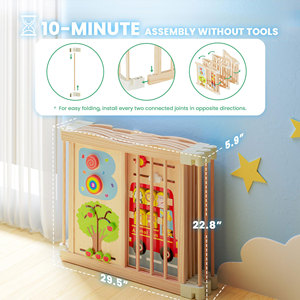 Parc de <span class=keywords><strong>jeu</strong></span> moderne de sécurité pour bébé Clôture Yards en bois Parc pour enfants Grands parcs pour enfants <span class=keywords><strong>Coin</strong></span> pendant la fête avec jouets sensoriels - Product Image 2
