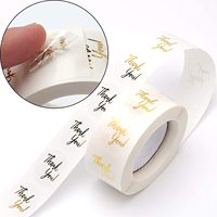 Autocollant personnalisé transparent rond avec logo de remerciement, étiquette découpée, impression décorative