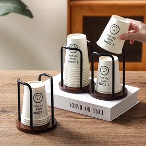 Rak Penyimpanan Meja Tunggal untuk Cangkir Kayu Sekali Pakai Berkualitas Tinggi untuk Kopi dan Teh, Pemasangan Mudah - Product Image 4