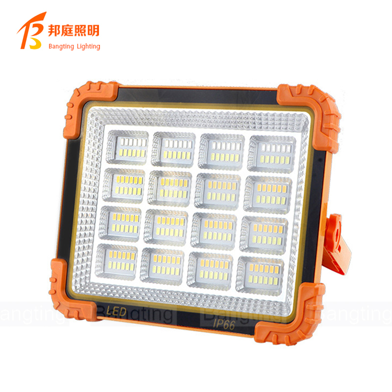 100W Solar Portable Rechargeable LED Strong Light IP66 Garden Outdoor Emergency Use