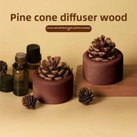 Diffuseur en bois de hêtre en forme de cône de pin pour la maison, diffuseur d'aromathérapie, ornements décoratifs, diffuseur d'huiles essentielles pour voiture
