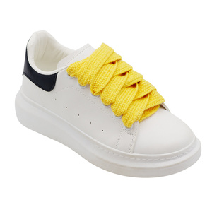 Lacets plats blancs personnalisés de 2cm, lacets épais en coton de 20mm avec pointe en métal en plastique pour chaussures en toile des années 1970 emballées dans un sac - Product Image 5