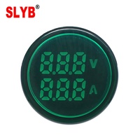 SLYB AD16-22AV 22mm Super Mini Digital Hanya Lampu Indikator Sinyal LED AC Amperemeter Voltmeter Akurasi Tinggi 100A/380V