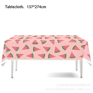 Custom Summer Ice Cream Watermelon Donut <b>Tablecloth</b> <b>Rectangle</b> Cartoon Birthday Party Decoration For Children's Parties - Product Image 4