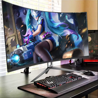 Moniteur de jeu incurvé pour PC pas cher de 24 pouces, 2 ms, 144 Hz, panneau MVA, angle de vision de 178 degrés, 1920x1080, 250 cd/m², D-SUB