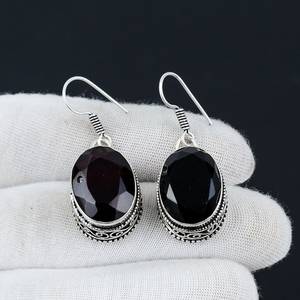 À la mode pour les filles 925 en argent Sterling fait à la main pierres précieuses noir Onyx boucles d'oreilles pour les femmes meilleure qualité concepteur cadeau de mariage - Product Image 2