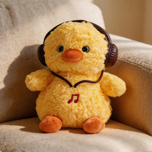 Kawaii Küken-Plüschtier mit Kopfhörern, Weiches Gefülltes Küken-Tier, Niedliches Musik-Küken, Bauernhof-Tier-Plüschtier, Perfektes Geburtstagsgeschenk - Product Image 5