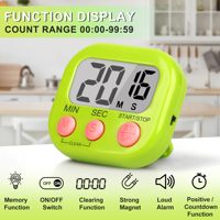Reloj Despertador con Pantalla LED, Temporizador Digital Electrónico Manual con Cuenta Regresiva, Cronómetro para Deportes, Cocina, Ducha, Estudio