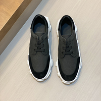 Sneakers décontractées de luxe pour hommes, en toile et cuir, patchwork, semelle épaisse, lacets, chaussures de marche