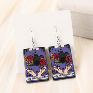 1 쌍 리더 타로 드롭 귀걸이 아크릴 매운 여자 소녀 휴일 생일 선물 - Product Image 3