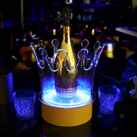 Seau à glace en plastique Led King, seau à Champagne de couleur changeante, seaux à glace pour bière, lumières pour les fêtes de Bar