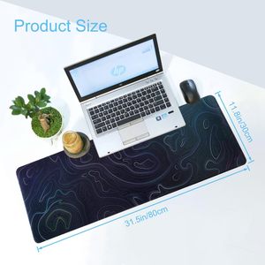 Tapis de souris de jeu <span class=keywords><strong>XXL</strong></span> personnalisé violet topographique avec repose-poignet, base en caoutchouc antidérapante, bord cousu, imperméable et résistant aux rayures - Product Image 5