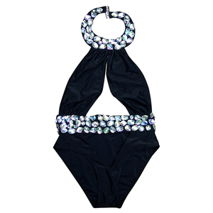 <span class=keywords><strong>Costume</strong></span> da Bagno <span class=keywords><strong>Intero</strong></span> di Alta Qualità per <span class=keywords><strong>Donna</strong></span> con Taglio Alto e Cristalli Strass - Product Image 1