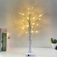 Lampu meja Natal serat optik USB, lampu dekorasi LED dengan pohon bunga Plum Kapok kamelia hadiah Hari Ibu