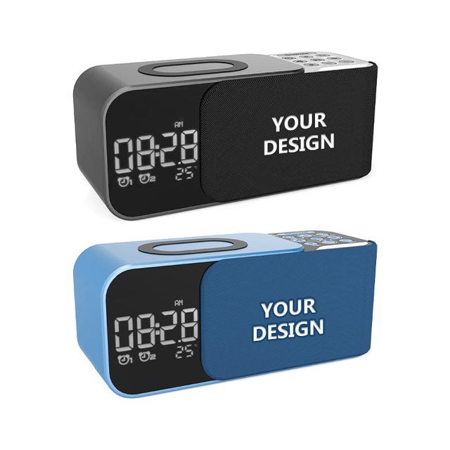 2026 Latest LED Display Bluetooth Speaker Snooze Alarm Clock Colorful Night Light Mini Music Player Customized Color Portable