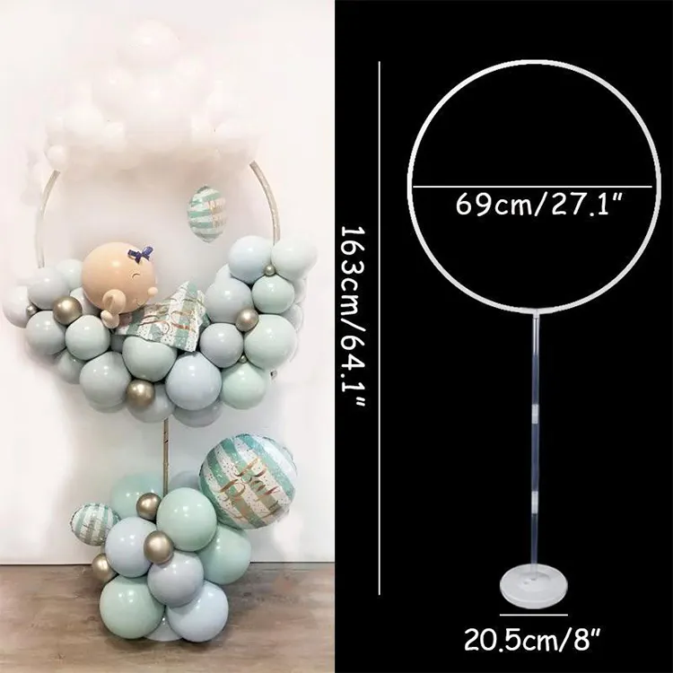 Kit Dekorasi Pernikahan Baby Shower Balon Bulat, Bingkai Lengkungan Balon Berdiri untuk Dekorasi Pesta