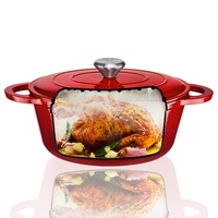 Ensemble de casseroles et marmites en fonte émaillée polie pour cuisine domestique, avec couvercle